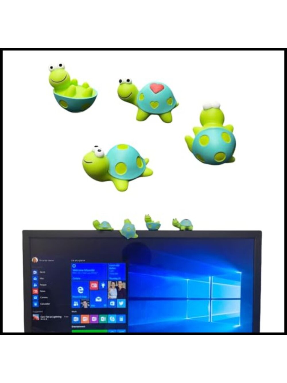 4 Pc Resin Turtle Figurine Set 3D Desk Decor Office Shelf Statues